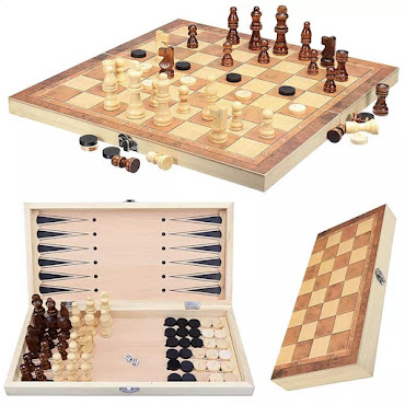 Shakki, tammi ja backgammon - 3 lautapeliä samassa