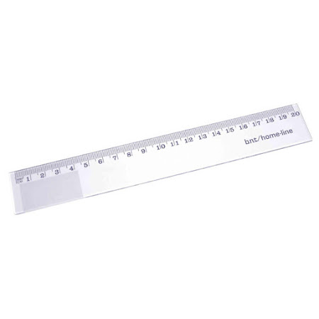 Viivoitin 20 cm läpinäkyvä