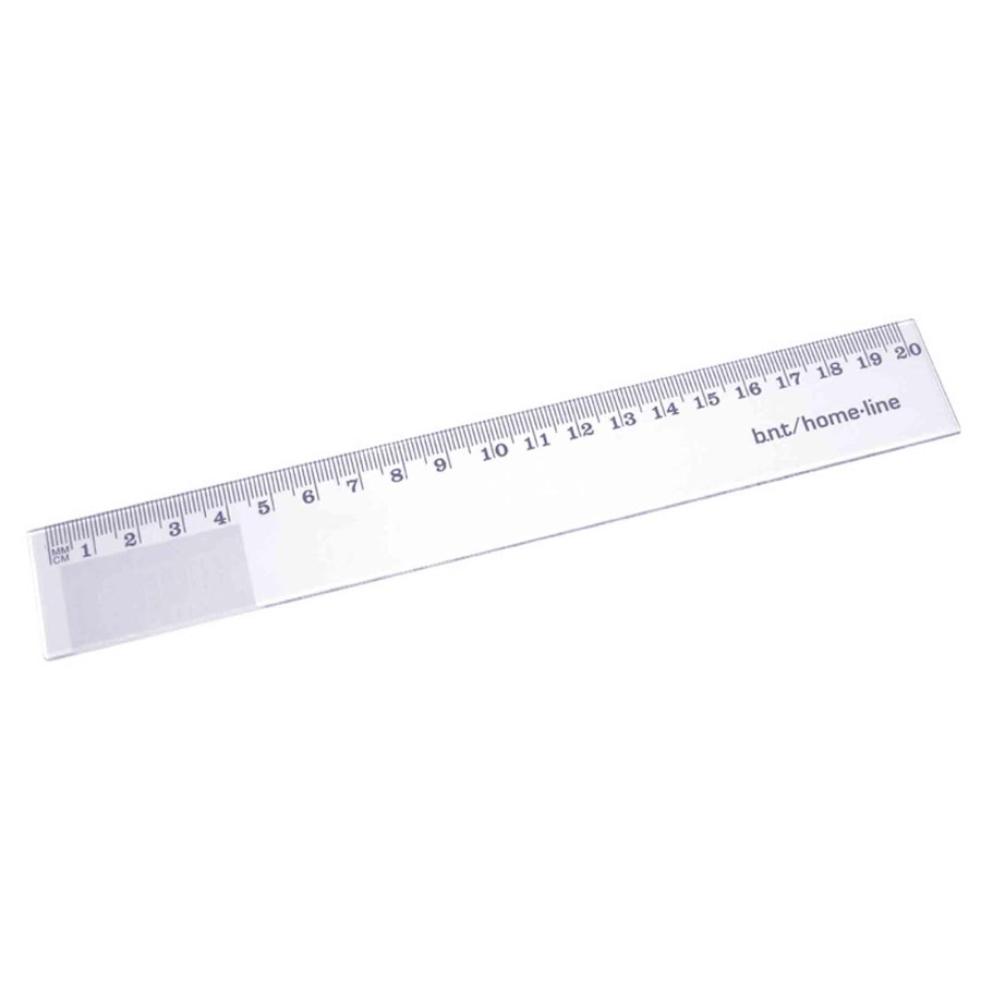 Viivoitin 20 cm läpinäkyvä